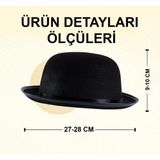 Nessiworld Charlie Chaplin Stil Çocuk Şapkası – Siyah Melon Parti Şapkası