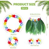 Nessiworld Çocuk Hawaii Kostüm Seti - Yaprak Etek & Hawaii Set - 5 Parça