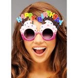 NessiWorld Happy Birthday Yazılı Pembe Fuşya Renk Parti Gözlüğü 12x7 cm