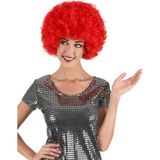 NessiWorld Kırmızı Renk Kıvırcık Afro Bonus Peruk