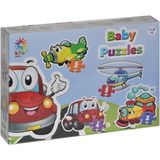 NessiWorld LCBYB00 Kids Baby Puzzles - Taşıtlar / 2+2+3+4 Parça Puzzle / +1 Yaş