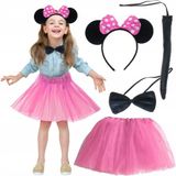 Nessiworld Minnie Kostüm Seti (Pembe Tütü Etek + Pembe Taç + Papyon + Kuyruk)