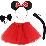 NessiWorld Minnie Mouse Kostüm Seti Etek Taç Kuyruk Papyon Gösteri Seti