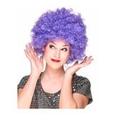 NessiWorld Mor Renk Kıvırcık Afro Bonus Peruk Parti Peruğu