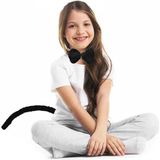 Nessiworld Peluş Siyah Renk Kuyruk ve Papyon Yetişkin Çocuk Uyumlu