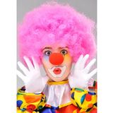 Nessiworld Pembe Renk Kıvırcık Afro Bonus Peruk Takma Saç ve Kırmızı Burun Seti