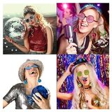 Nessiworld Sallanan Disko Top Küpeli Gözlük Retro Hawaii 5 Renk 6 Adet