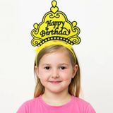 Nessiworld Sarı Happy Birthday Prenses Tacı – Doğum Günü Taç Aksesuarı
