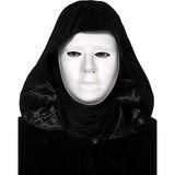 Nessiworld Siyah Kapüşonlu 120 Cm Pelerin Ve Beyaz Boyanabilir Tam Yüz Maske