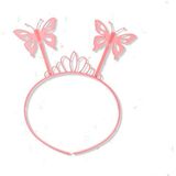 NessiWorld Toz Pembe Renk Kelebek Kanadı Tacı ve Sopası 50x37 cm