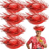Nessiworld Tropikal Parti Kırmızı Hasır Hawaii Şapkası 13X36 Cm