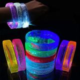 Nessiworld Turuncu Led Işıklı Baskı Yapılabilen Pilli Bileklik Bilezik 1,5 Cm Genişlik
