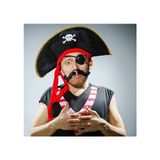 Nessiworld Yetiskin Boy Kadife Kaptan Jack Sparrow Korsan Sapkasi Ve Plastik Korsan Goz Maskesi