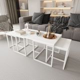 Nest 2+1 orta Sehpa Seti - Beyaz-Beyaz