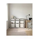 Nest 9 Sepetli Düzenleme Dolabı – 3 Büyük, 3 Orta, 3 Küçük Sepetli Y:81 G:132 D:30 Cm / Beyaz