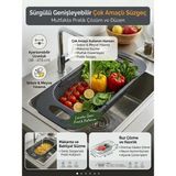 Nest Aura Sürgülü Ayarlanabilir Pratik Lavabo Süzgeci, Ayarlı Evye Meyve Sebze Salata Yıkama Sepeti