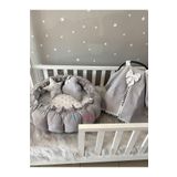 Nest Gri Pike Kumaş Ve Micky Açılır - Kapanır Oyun Minderi Ve Puset Örtüsü Jaju-babynest