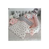Nest Gri Somon Yıldızlı Kombin Lüx Jaju-babynest Anne Yanı Bebek Yatağı Set