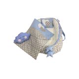 Nest Gri Yıldızlı 4'lü Jaju-babynest Anne Yanı Bebek Yatağı Set