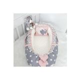 Nest Gri Yıldızlı Jaju-babynest Anne Yanı Bebek Yatağı