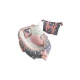 Nest Gri Yıldızlı Jaju-babynest Anne Yanı Lüx 5'li Babynest Set