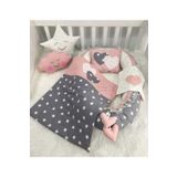Nest Gri Yıldızlı Lüx 6'lı Jaju-babynest Anne Yanı Set