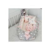 Nest Gri Yıldızlı Lüx Jaju-babynest Anne Yanı Bebek Yatağı