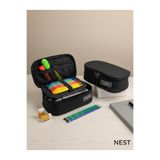 Nest Life Dayanıklı Siyah Kalemlik Okul ve Ofis Kalemliği Büyük Boy Kalem Kutusu