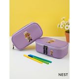 Nest Life Labubu Karakterli Fermuarlı ve Lastik Bölmeli Lila Kalemlik