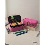 Nest Life Okul ve Ofis Kalemlik Dayanıklı ve Kullanışlı Kalemlik Büyük Boy Kalem Kutusu - Pembe