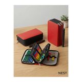 Nest Life Sunii Deri Kırmızı 3 Fermuarlı Kalemlik Okul ve Ofis Kalem Kutusu Cüzdan