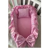 Nest Pembe Fırfırlı Lüx Tasarım Jaju-babynest Anne Yanı Bebek Yatağı