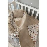 Nest Pike Kumaş Ve Müslin Kumaş Tilki Tasarım Ponponlu 3'lü Jaju-babynest Set