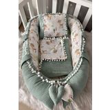 Nest Pike Kumaş Ve Poplin Kumaş Ceylan Tasarım Ponponlu 3'lü Jaju-babynest Set