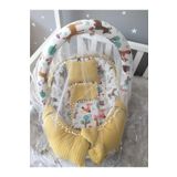 Nest Sarı Örgü Pike Kumaş Ve Orman Ponpon Jaju-babynest Oyuncak Aparat Ve Tül Set