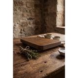 Nest Woodtr Boyanmış Doğal Ahşap Sunum Tahtası 30X20cm Dekoratif Tepsi Ahşap Ayaklı Sunumluk