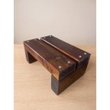 Nest Woodtr Doğal Ahşap Tek Katlı Basamak Tabure Yükseltici 30x25x15cm 1adet Acı Kahverengi