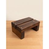 Nest Woodtr Doğal Ahşap Tek Katlı Basamak Tabure Yükseltici 30X25X15CM 1ADET - Ceviz - Siyah