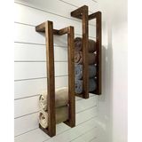 Nest Woodtr Doğal Masif Boyanmış Ahşap Havluluk Dekoratif Banyo Rafı Banyo Havlu Düzenleyici 60X20cm (1 Adet)