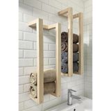Nest Woodtr Doğal Masif Ham Ahşap Havluluk Dekoratif Banyo Rafı Banyo Havlu Düzenleyici 60X20cm (1 Adet)
