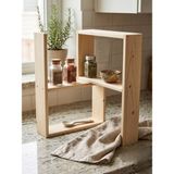 Nest WoodTR Nest Wood Doğal Ham Ahşap 2parça Modüler Baharatlık Rafı – Mutfak Tezgah Üstü Düzenleyici Baharat Standı 45X65CM