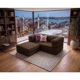Nestime 160X160 Köşe Takımı | Yeny Fitilli Kadife | Köşe Koltuk | Modüler Köşe Takımı | Yataklı L Koltuk - Kahve - 22 Dns Orginal SÜNGER