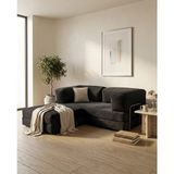 Nestime 180X180 Köşe Takımı | Modern Fitilli Kadife | Köşe Koltuk | Modüler Köşe Takımı | Yataklı L Koltuk | Fitilli Kadife - Füme - 50 DNS Bondex Sünger