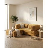 Nestime 180X180 Köşe Takımı | Modern Fitilli Kadife | Köşe Koltuk | Modüler Köşe Takımı | Yataklı L Koltuk | Fitilli Kadife - Hardal - 50 DNS Bondex Sünger