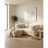 Nestime 180X180 Köşe Takımı | Modern Fitilli Kadife | Köşe Koltuk | Modüler Köşe Takımı | Yataklı L Koltuk | Fitilli Kadife - Krem - 50 DNS Bondex Sünger
