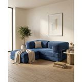 Nestime 180X180 Köşe Takımı | Modern Fitilli Kadife | Köşe Koltuk | Modüler Köşe Takımı | Yataklı L Koltuk | Fitilli Kadife - Lacivert - 50 DNS Bondex Sünger