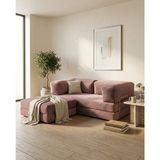 Nestime 180X180 Köşe Takımı | Modern Fitilli Kadife | Köşe Koltuk | Modüler Köşe Takımı | Yataklı L Koltuk | Fitilli Kadife - Pembe - 50 DNS Bondex Sünger