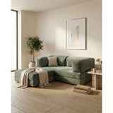 Nestime 180X180 Köşe Takımı | Modern Fitilli Kadife | Köşe Koltuk | Modüler Köşe Takımı | Yataklı L Koltuk | Fitilli Kadife - Yeşil - 50 DNS Bondex Sünger