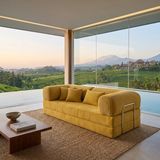 Nestime® 200X100 cm Modüler Sünger Koltuk Yatak Olabilen • Fitilli Kadife • Çıkarılabilir & Yıkanabilir Kılıf - Hardal - 50DNS BONDEKS