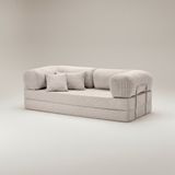 Nestime® 200X100 cm Modüler Sünger Koltuk Yatak Olabilen • Fitilli Kadife • Çıkarılabilir & Yıkanabilir Kılıf - Krem - 22 DNS ORGINAL